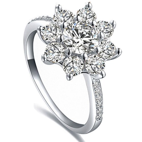 Floral silver  ring